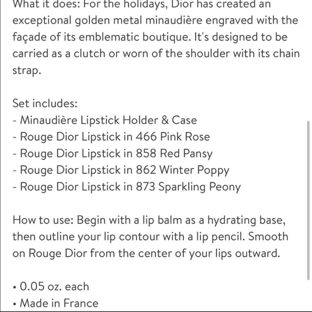 Rouge Dior Minaudiere Limited Edition Holiday 2021 Gift Set Christian Dior Lip - Picture 5 of 7